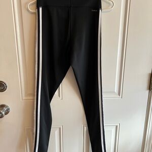 adidas Kids Black Leggings with White Accents